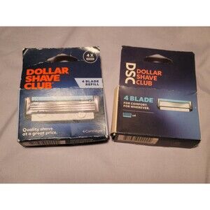 DSC Dollar Shave Club 4-Blade Razor Cartridge Refills 4ct (2 Pack) - Brand New